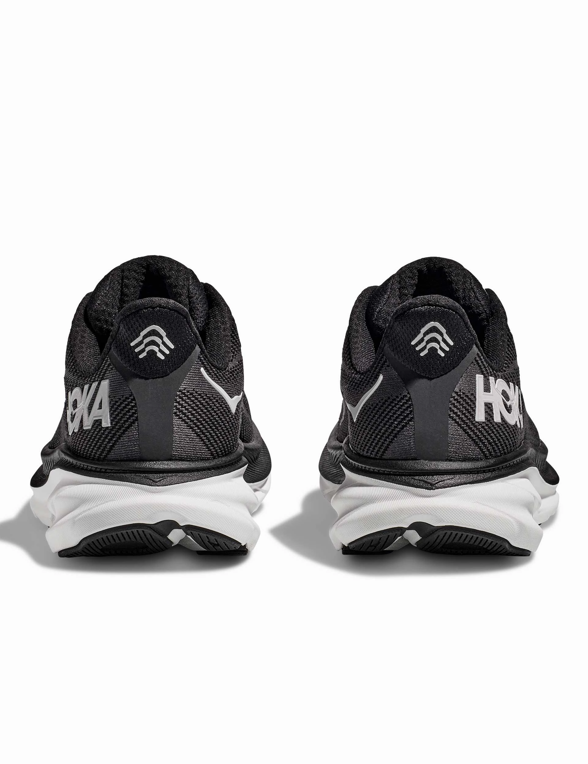 Clifton 9 - Black/White Hoka trail-ready performance shoes