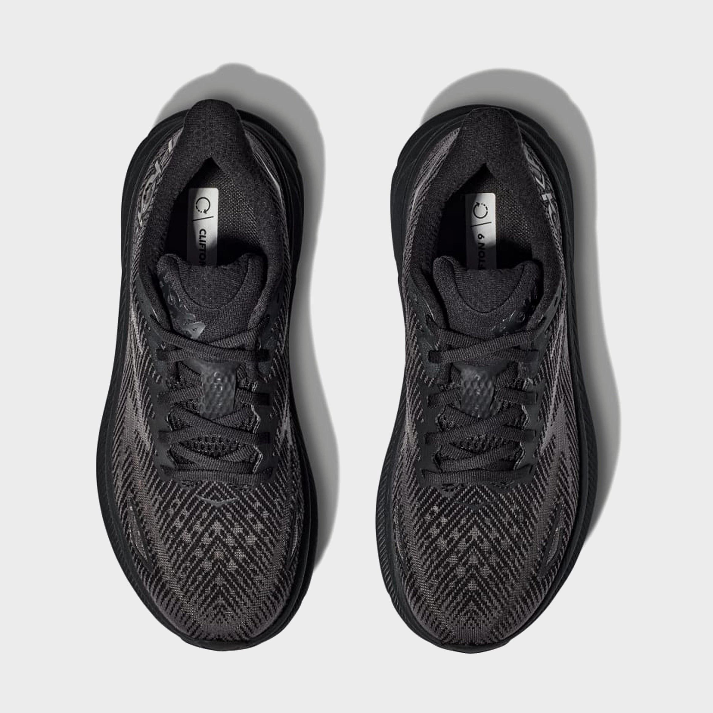 Clifton 9 Mens Running Shoes (Black) Trail grip footwear