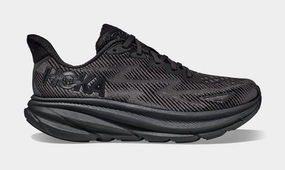 Clifton 9 Mens Running Shoes (Black) Trail-ready Hoka hiking shoes