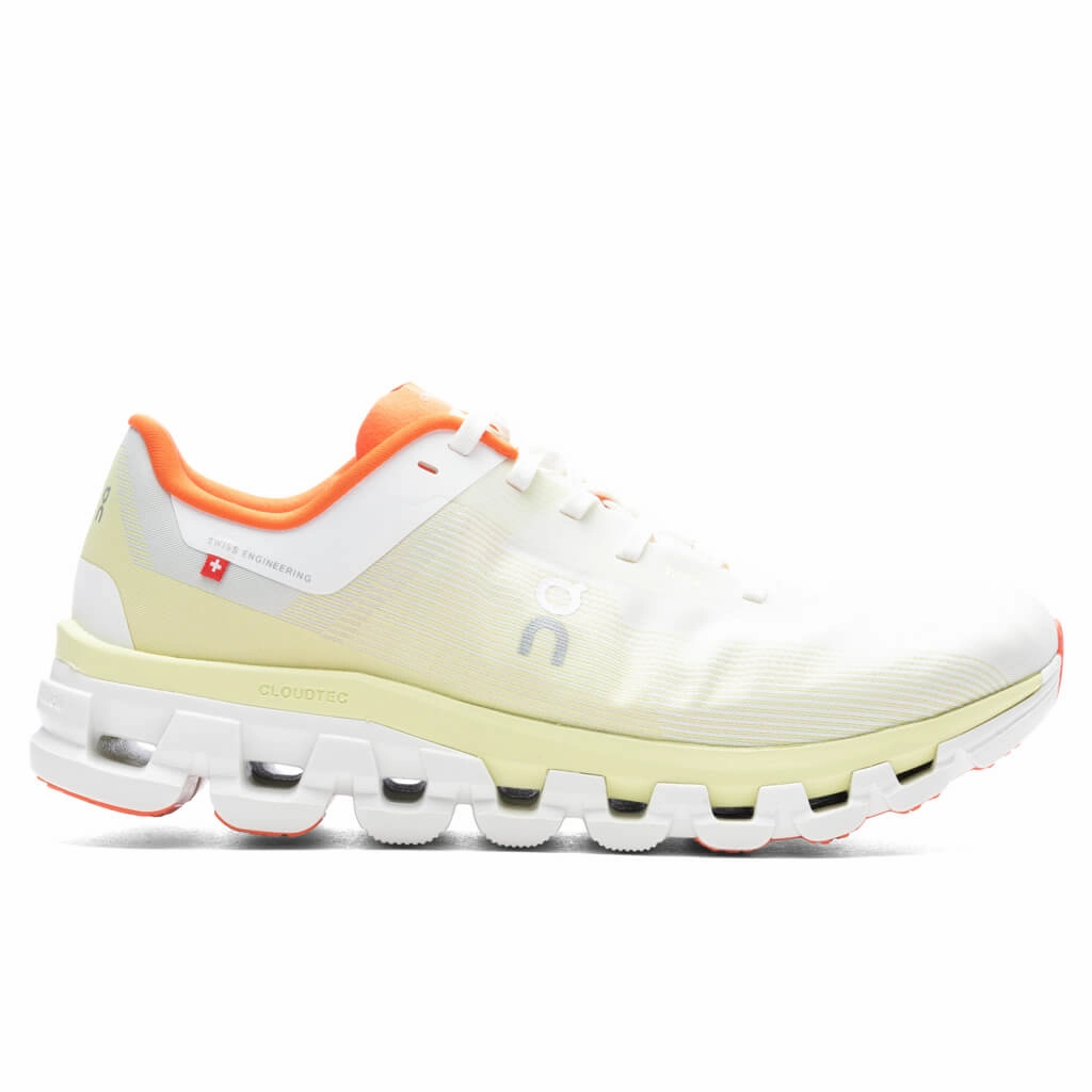 Cloudflow 4 - White/Hay On running shoes with cloud cushioning