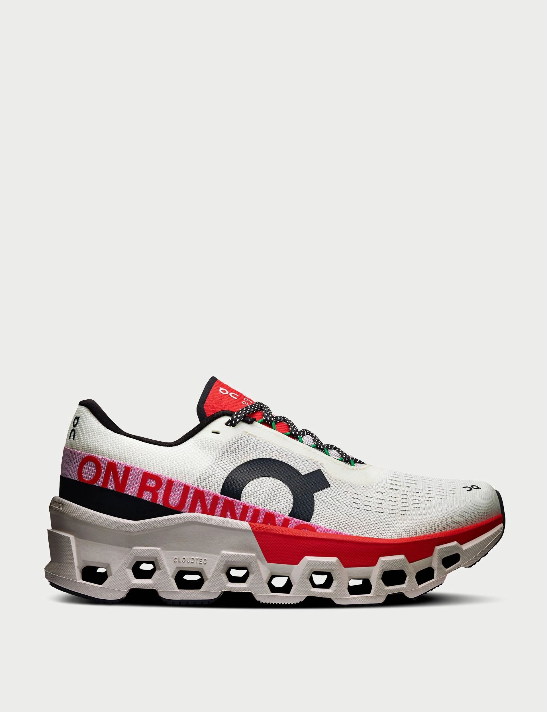 Cloudmonster 2 - Ivory/Red On athletic shoes with speedboard support