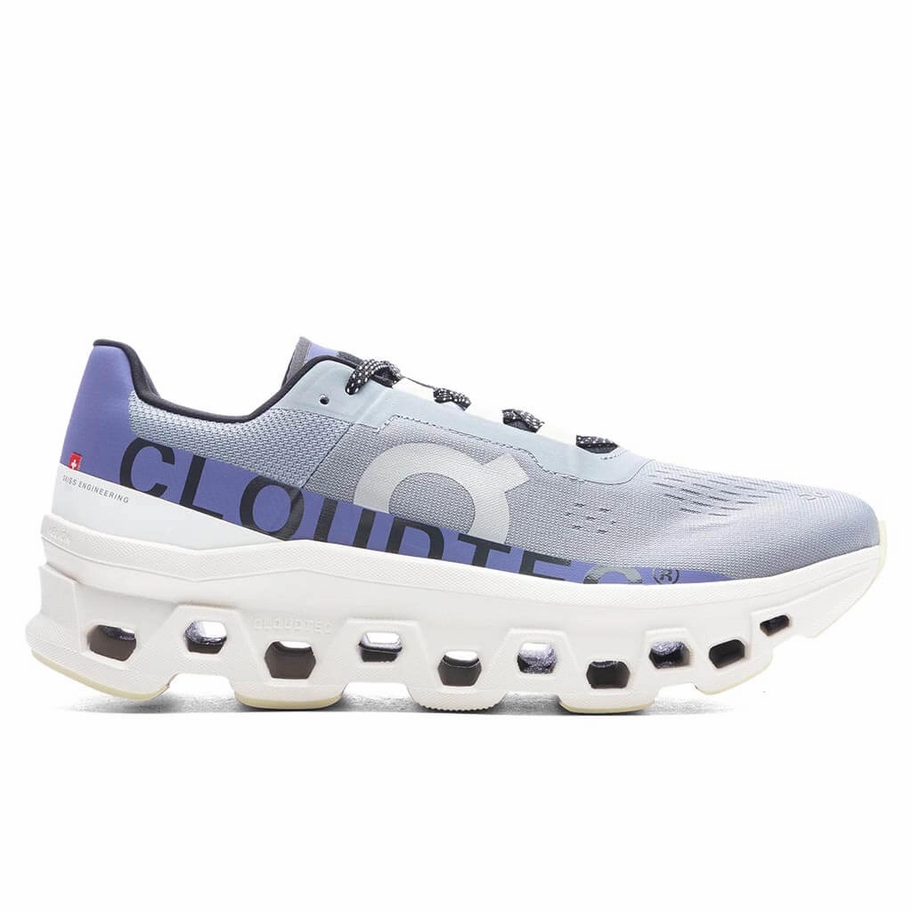 Cloudmonster - Mist/Blueberry On running shoes with cloud cushioning