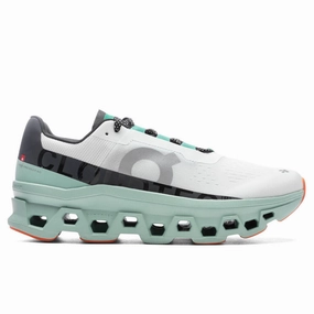 Cloudmonster - Undyed-White/Creek On running shoes with cloud cushioning