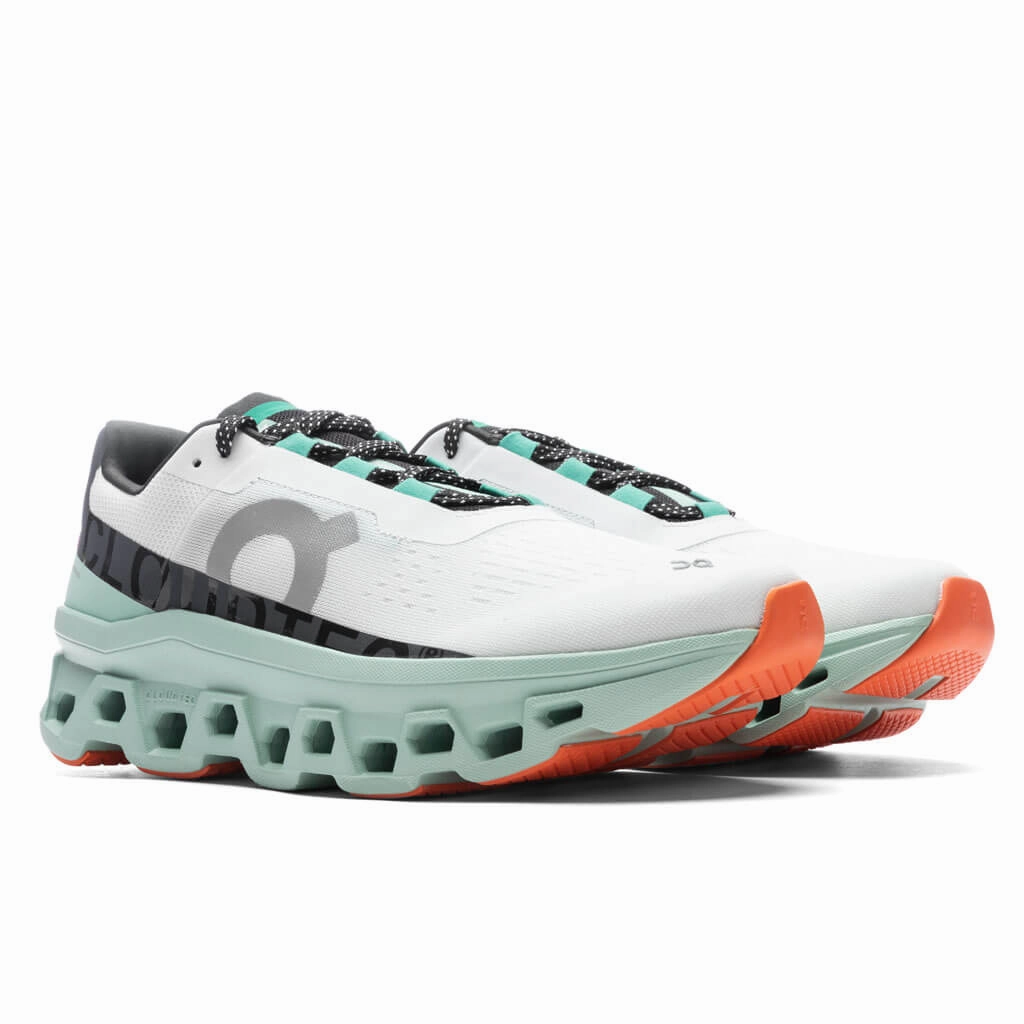 Cloudmonster - Undyed-White/Creek On Cloud Cushion Running Shoes