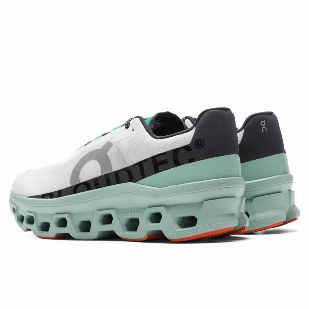 Cloudmonster - Undyed-White/Creek On Cloud Cushion Running Shoes