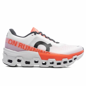 Cloudmonster - White/Flame On running shoes with cloud cushioning