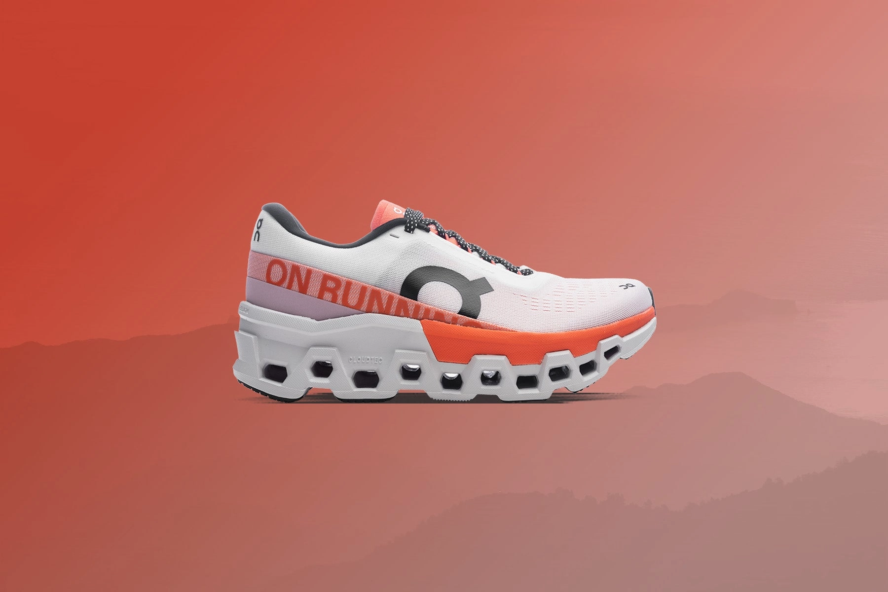 Cloudmonster - White/Flame On Cloud Cushion Running Shoes