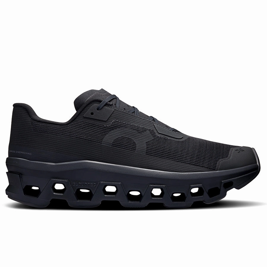 Cloudmonster Void - Black On running shoes with cloud cushioning