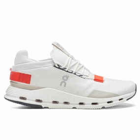 Cloudnova - White/Red On running shoes with cloud cushioning