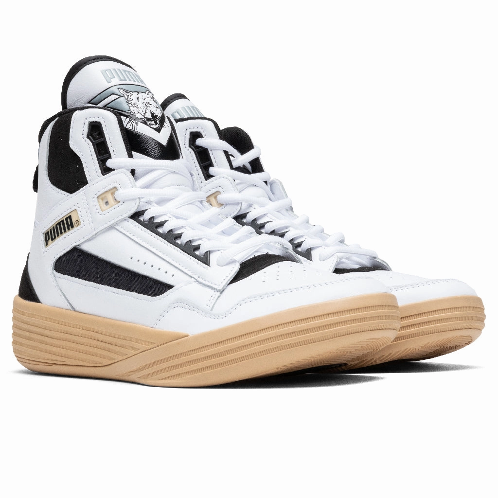 Clyde All Pro Kuzma Mid - White/Pebble Puma Suede Street Sneakers