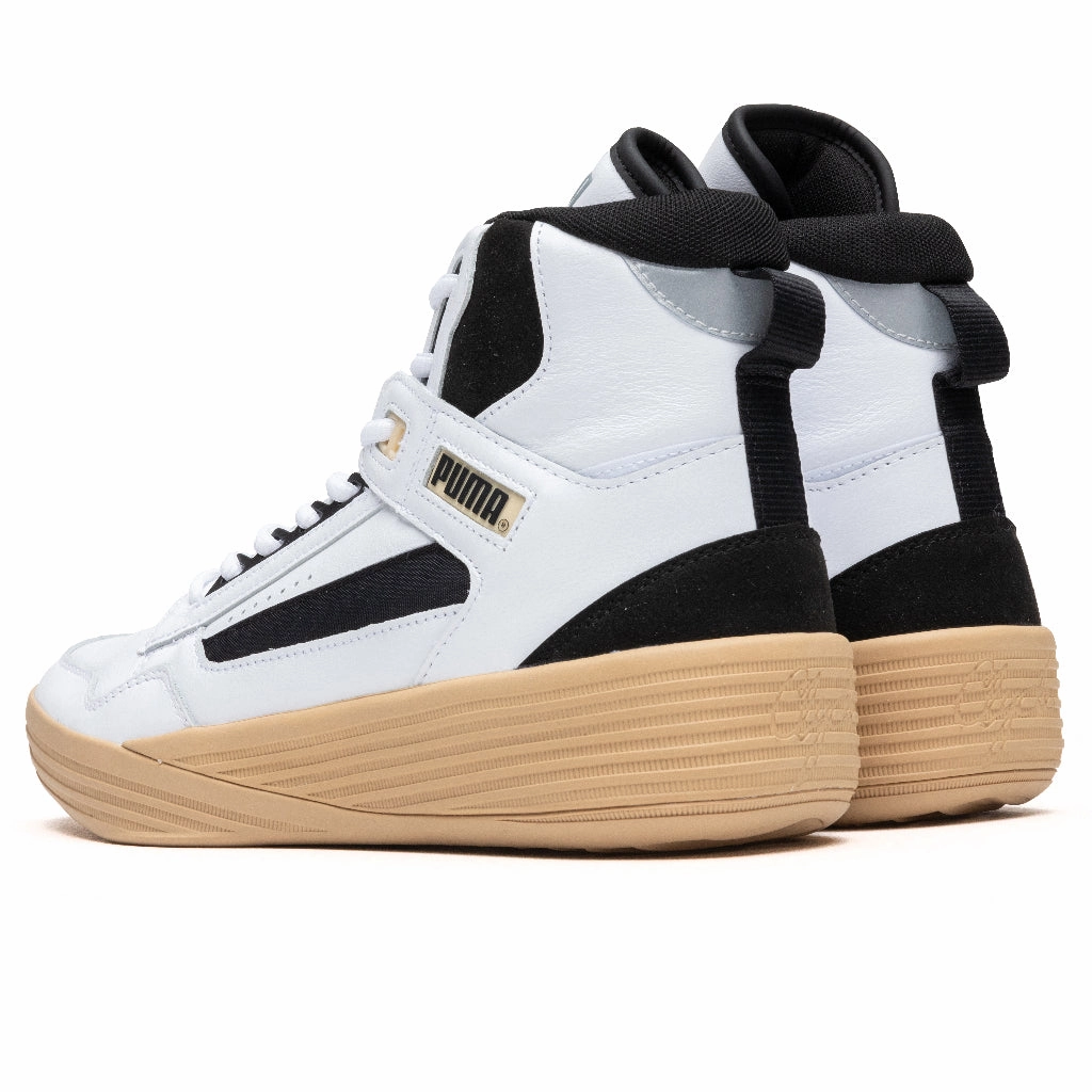 Clyde All Pro Kuzma Mid - White/Pebble Puma Suede Street Sneakers