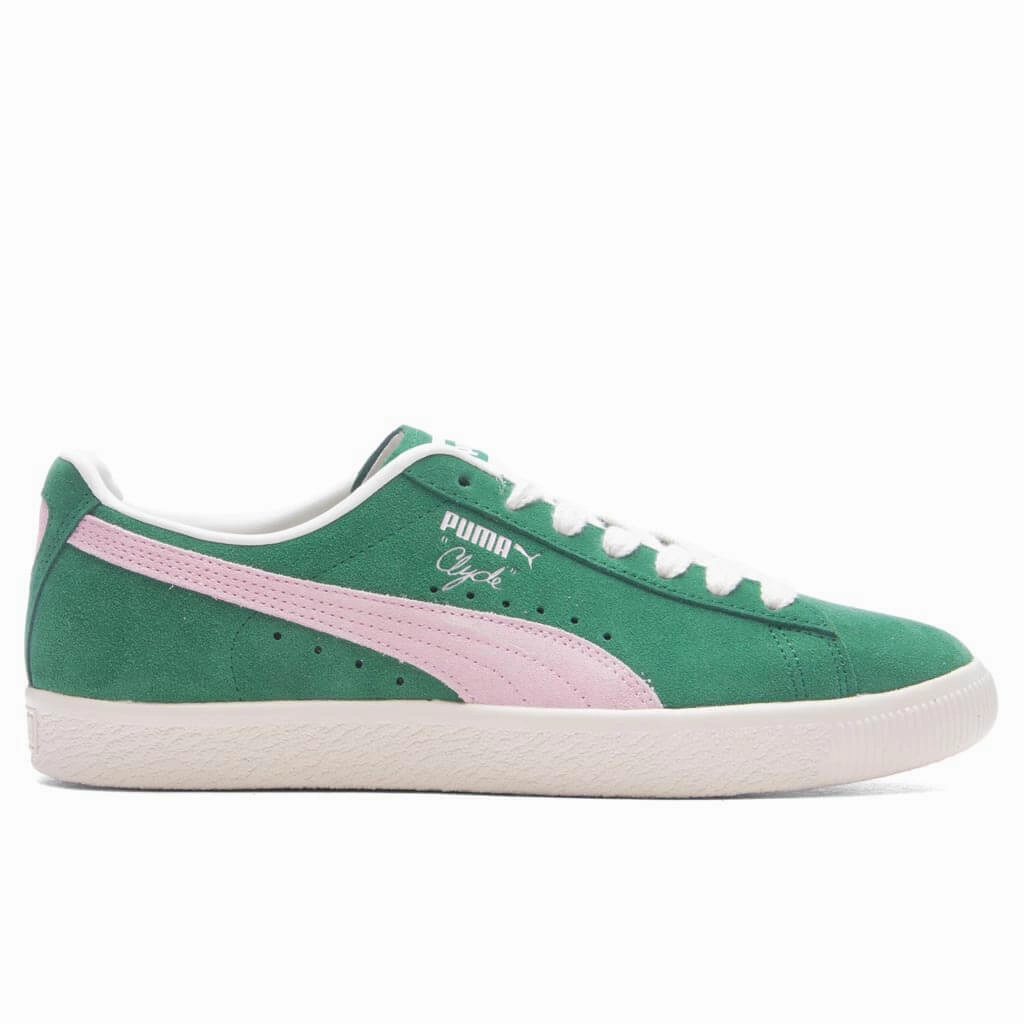 Clyde OG - Vine/Warm White Puma shoes with suede and modern shape