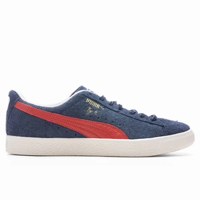 Clyde Soho London - Frosted Ivory/New Navy Puma shoes with suede and modern shape