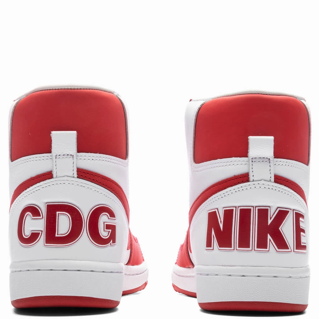 Comme des Garcons Homme Plus x Nike Terminator High SP - White/University Red Nike Bold Logo Sneakers