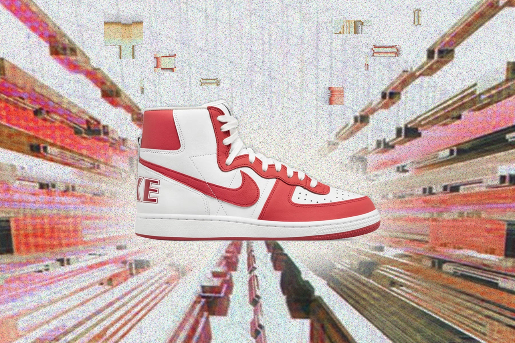 Comme des Garcons Homme Plus x Nike Terminator High SP - White/University Red Nike Bold Logo Sneakers