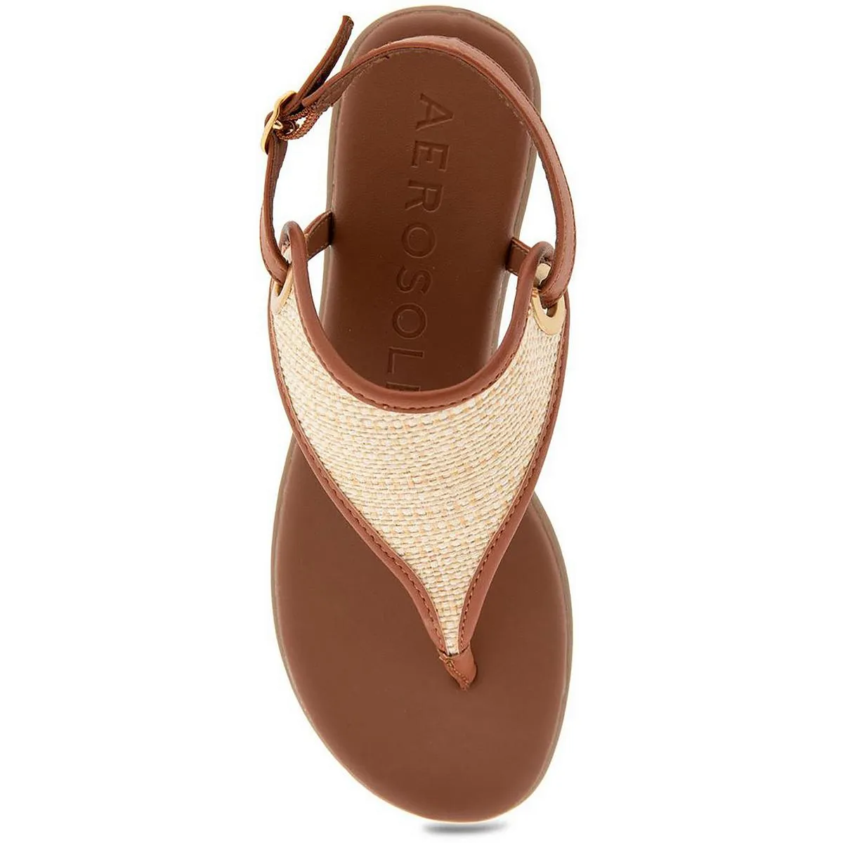 Conchlusion Womens Faux Leather Slingback T-Strap Sandals
