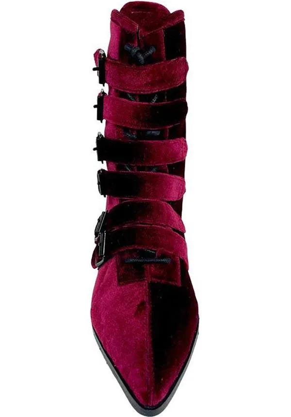 Coven [Burgundy Velvet] | BOOTS**
