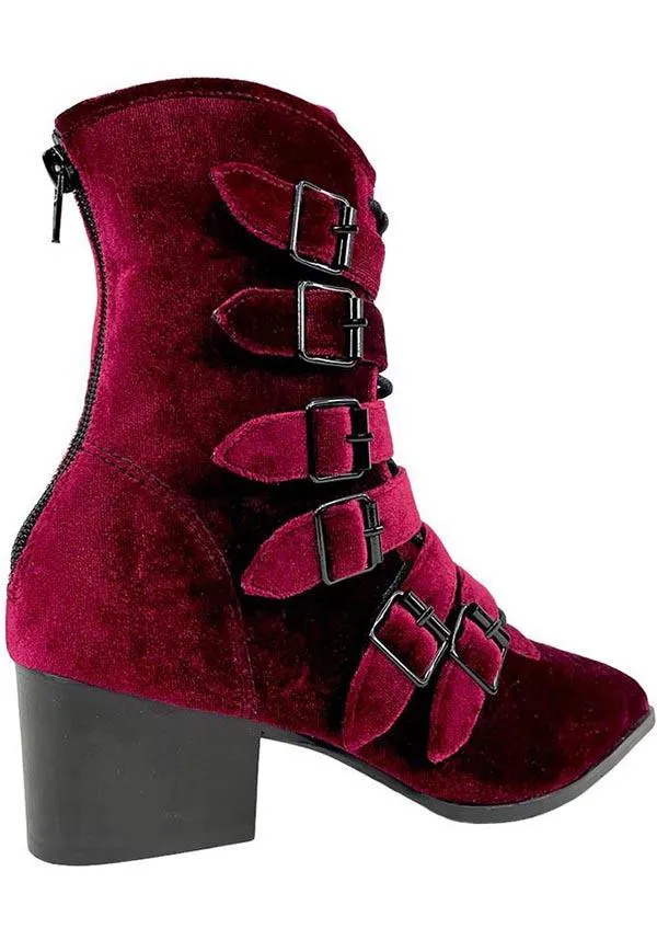 Coven [Burgundy Velvet] | BOOTS**