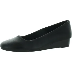 Covette Womens Faux Leather Slip-On Ballet Flats
