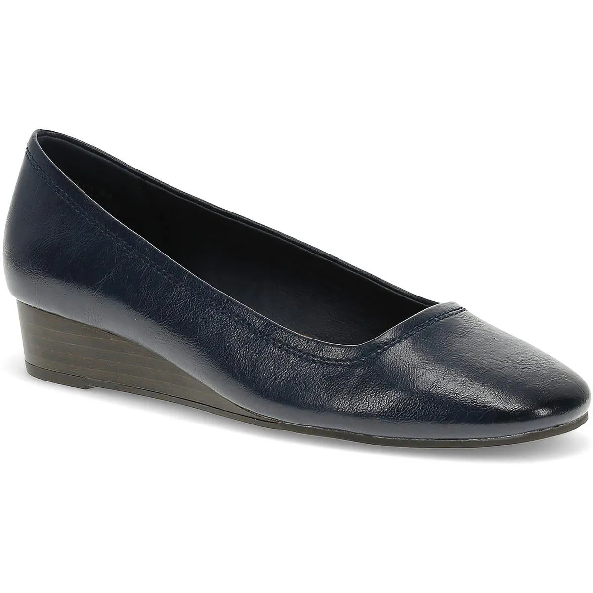 Covette Womens Faux Leather Slip-On Ballet Flats