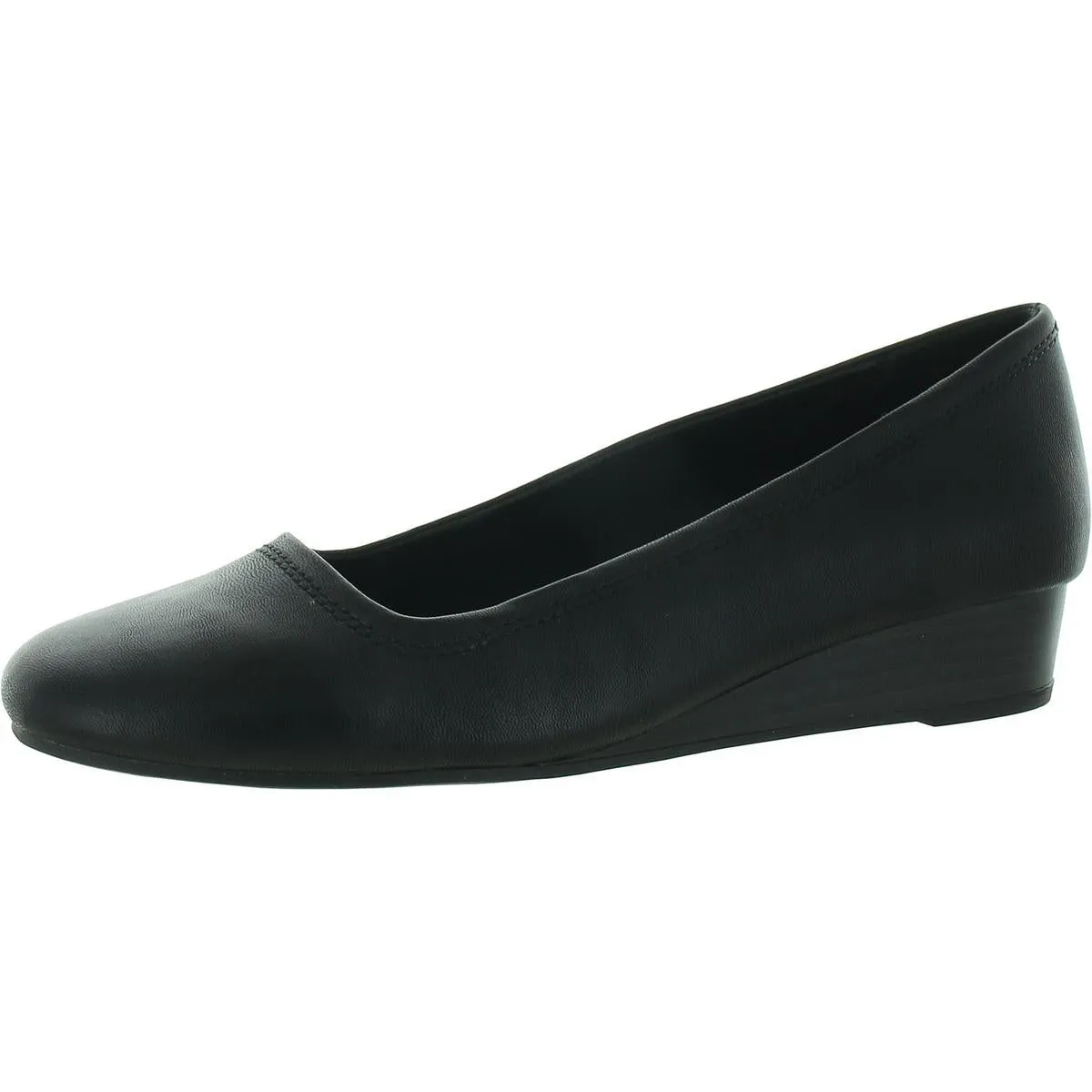 Covette Womens Faux Leather Slip-On Ballet Flats