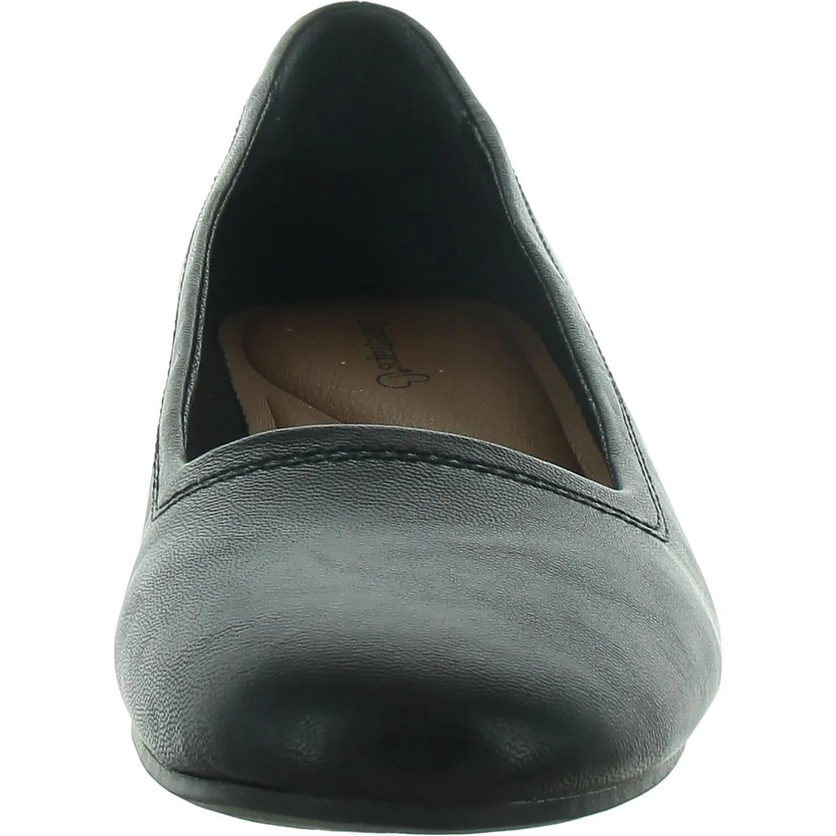 Covette Womens Faux Leather Slip-On Ballet Flats