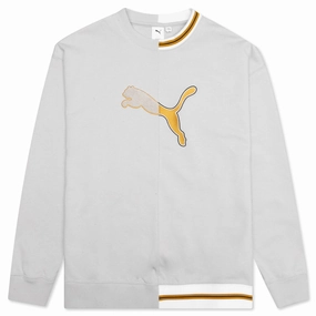 Crewneck "The Neverworn" - Grey/Violet Puma shoes with suede and modern shape