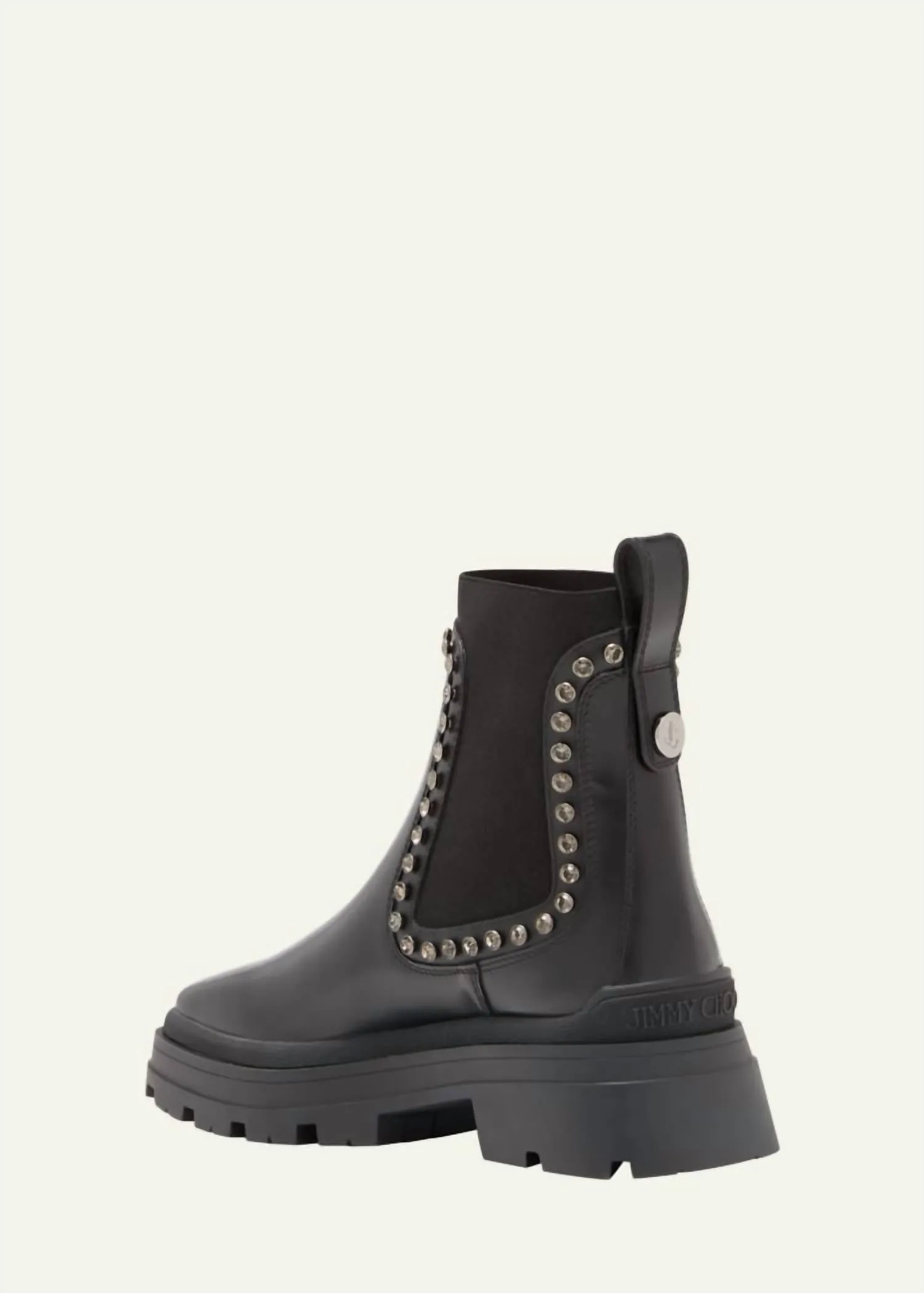 Crystal Embellished Boot In Black
