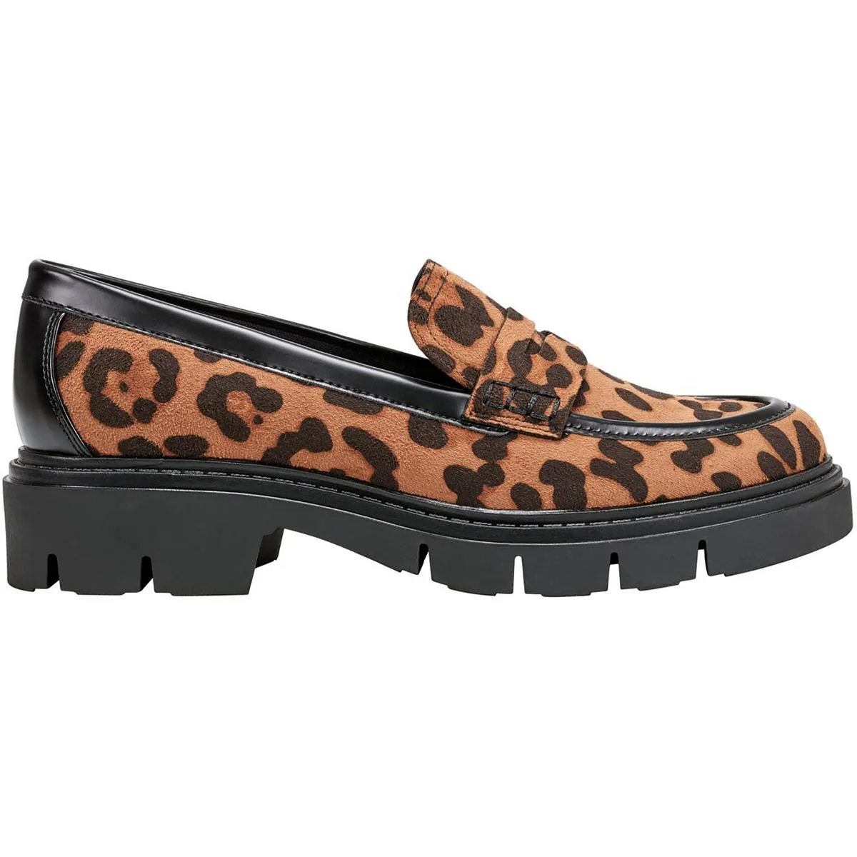 Cube 2 Womens Animal Print Faux Suede Loafers