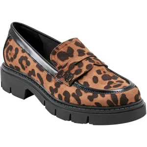 Cube 2 Womens Animal Print Faux Suede Loafers