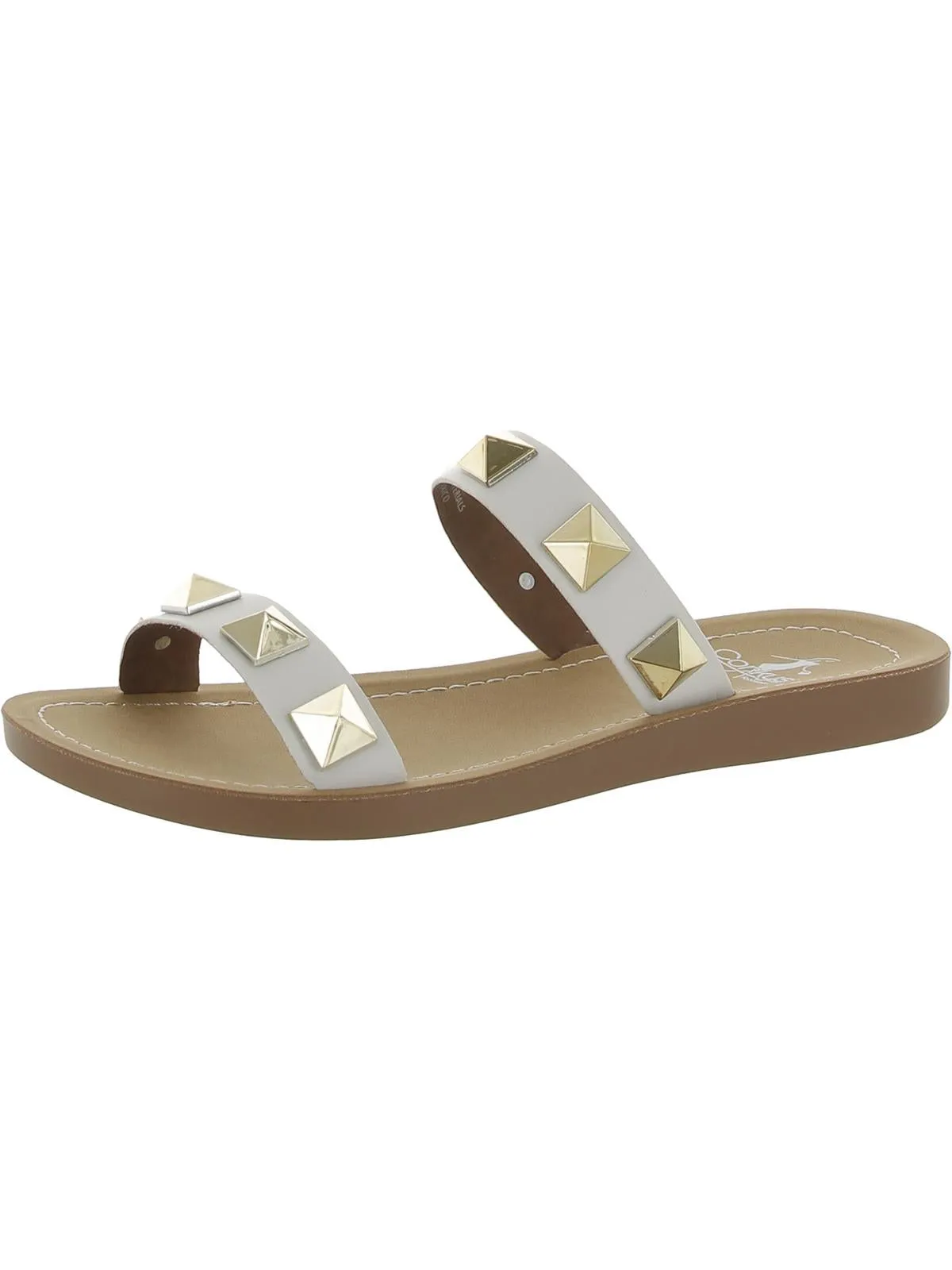 Daiqiuri Womens Faux Leather Slip On Slide Sandals