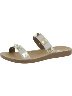 Daiqiuri Womens Faux Leather Slip On Slide Sandals