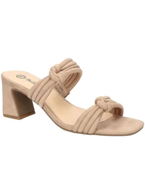 Danville Womens Faux Suede Square Toe Block Heel