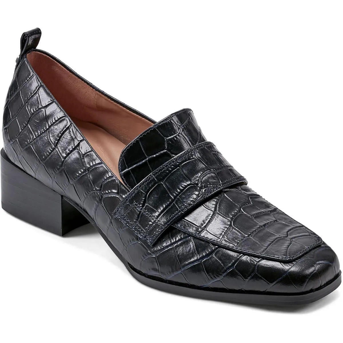 DARLENE Womens Cushioned Footbed Leather Loafers