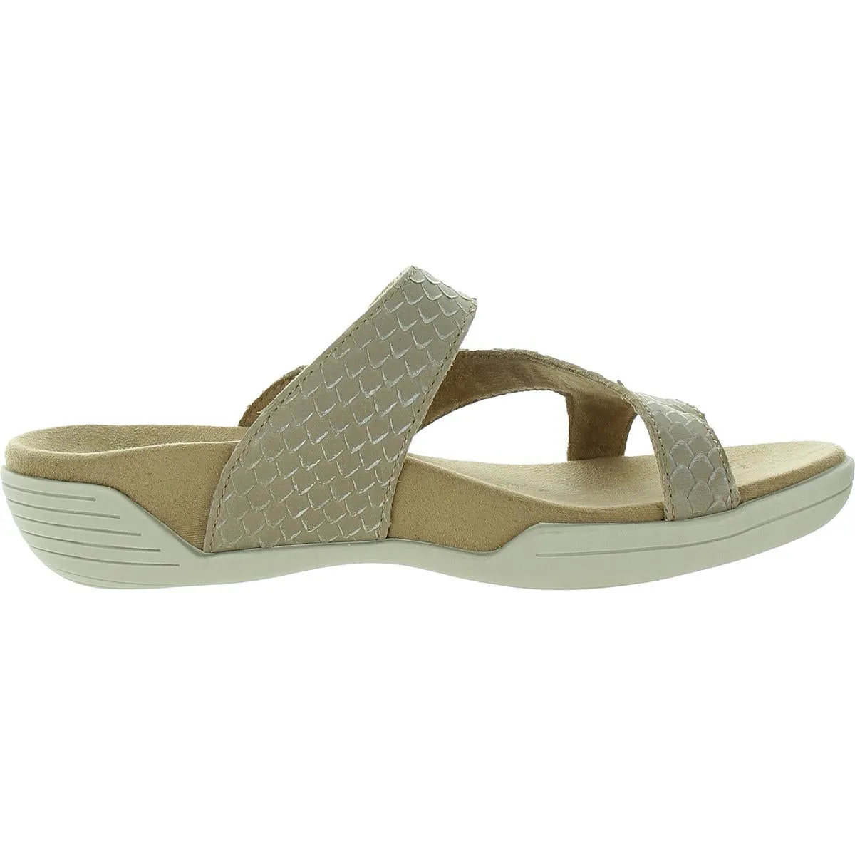 Darline Womens Embossed Leather Slide Sandals