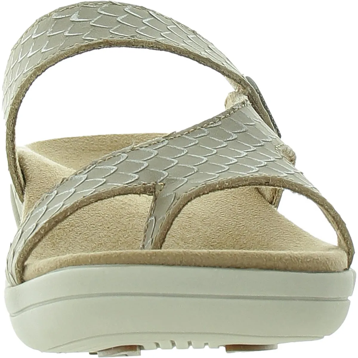 Darline Womens Embossed Leather Slide Sandals