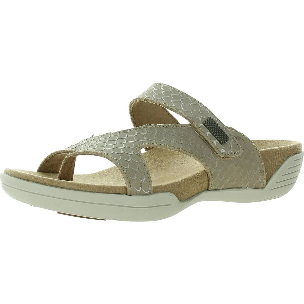 Darline Womens Embossed Leather Slide Sandals
