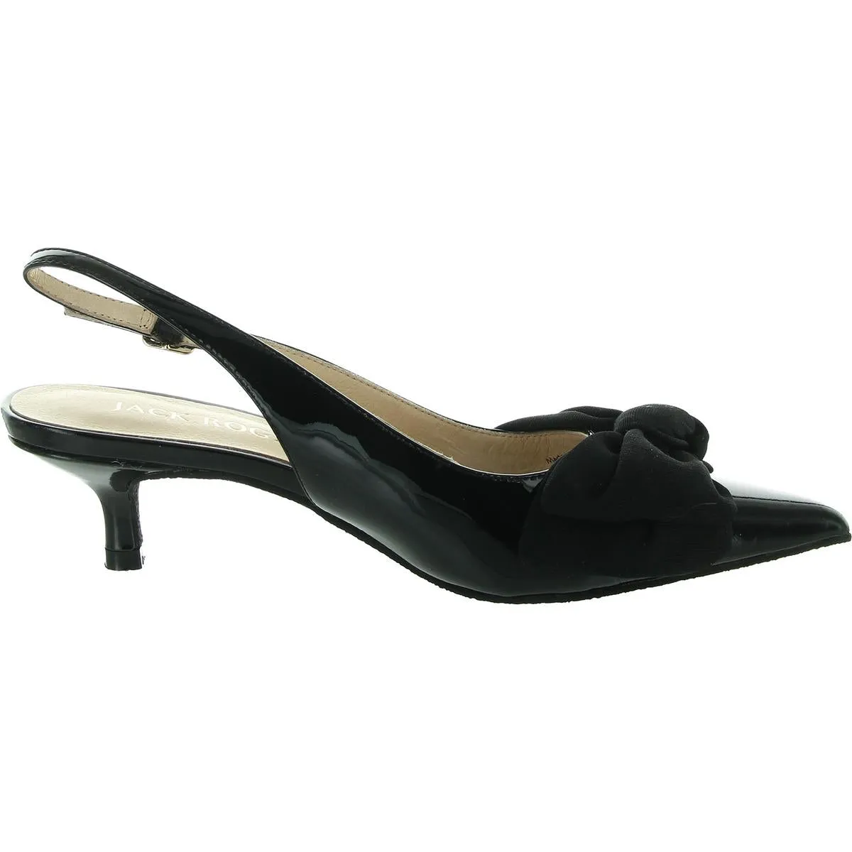 Debra Sling Womens Bow Patent Leather Kitten Heels