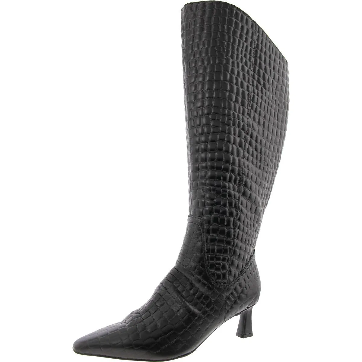 Deesha Womens Solid Leather Knee-High Boots
