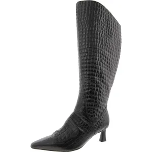 Deesha Womens Solid Leather Knee-High Boots