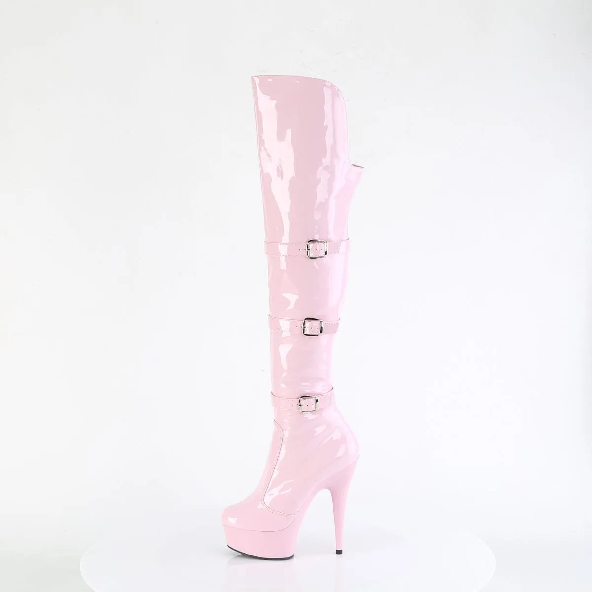 DELIGHT-3018 Baby Pink Stretch Patent/Baby Pink