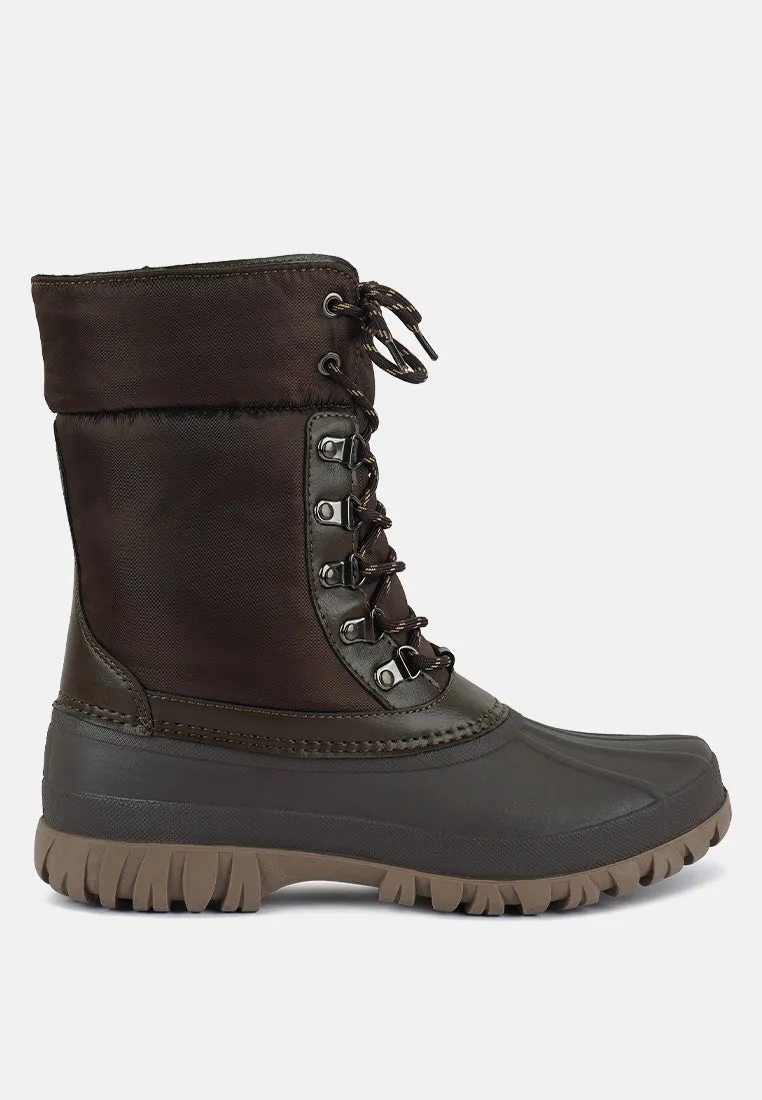 delphine knitted collar lace up boots