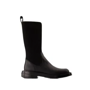 Detroit Sock Boots - Leather - Black