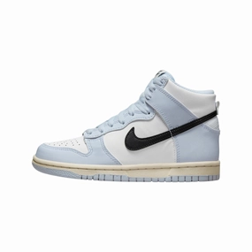 Dunk Hi GS Aluminum White Black Nike training shoes with flexible soles