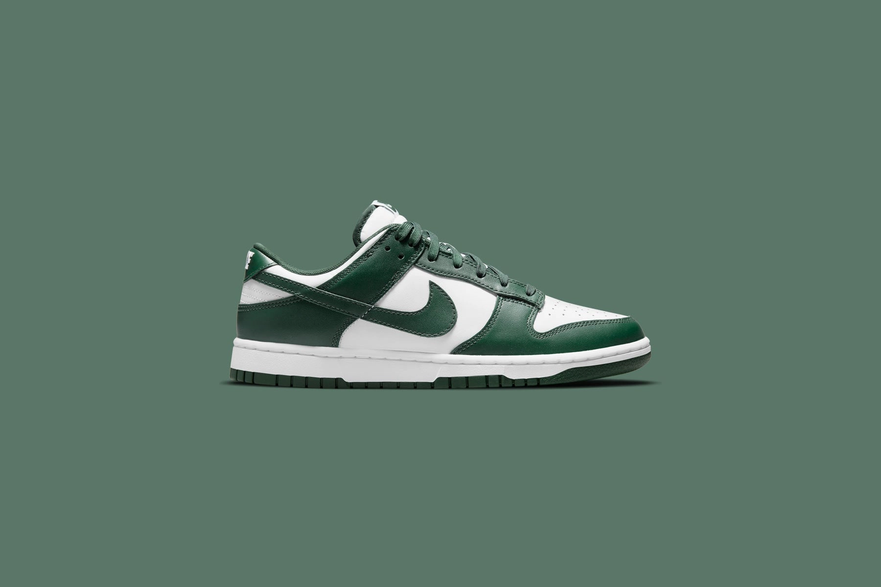 Dunk Low 'Michigan State' - White/Team Green Nike Bold Logo Sneakers