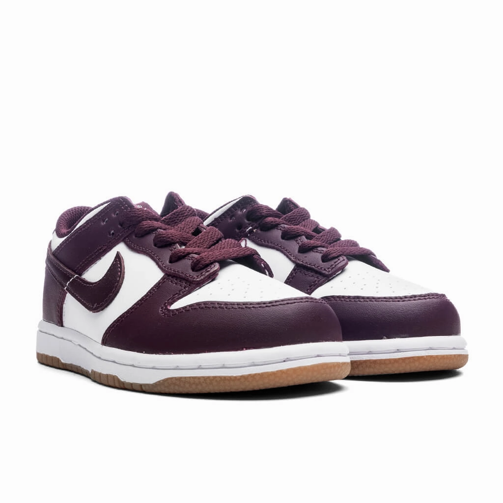 Dunk Low BP (PS) - White/Burgundy Crush/Gum Light Brown Nike Retro Lifestyle Shoes