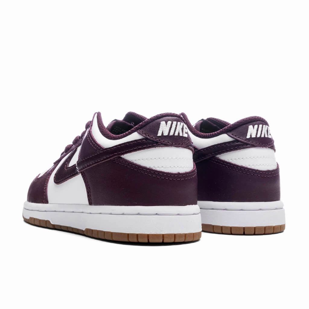 Dunk Low BP (PS) - White/Burgundy Crush/Gum Light Brown Nike Retro Lifestyle Shoes