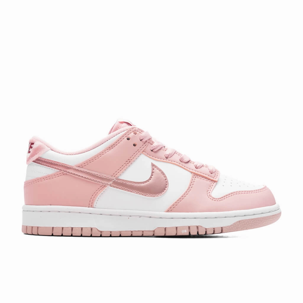 Dunk Low (GS) - Pink Glaze/Pink Glaze/White/Pomegranate Nike lifestyle sneakers with retro vibe