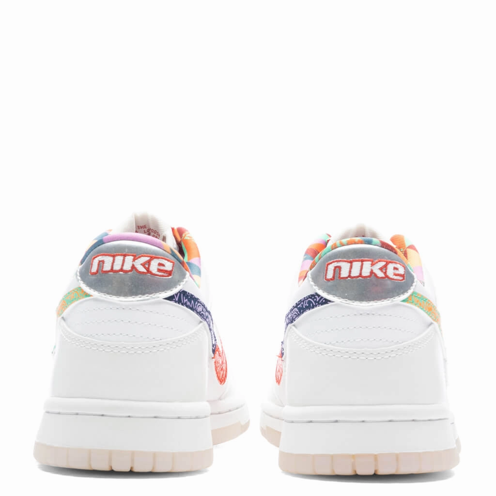 Dunk Low Multi-Color Paisley (GS) - White/Diffused Blue/White Nike trainers with responsive foam