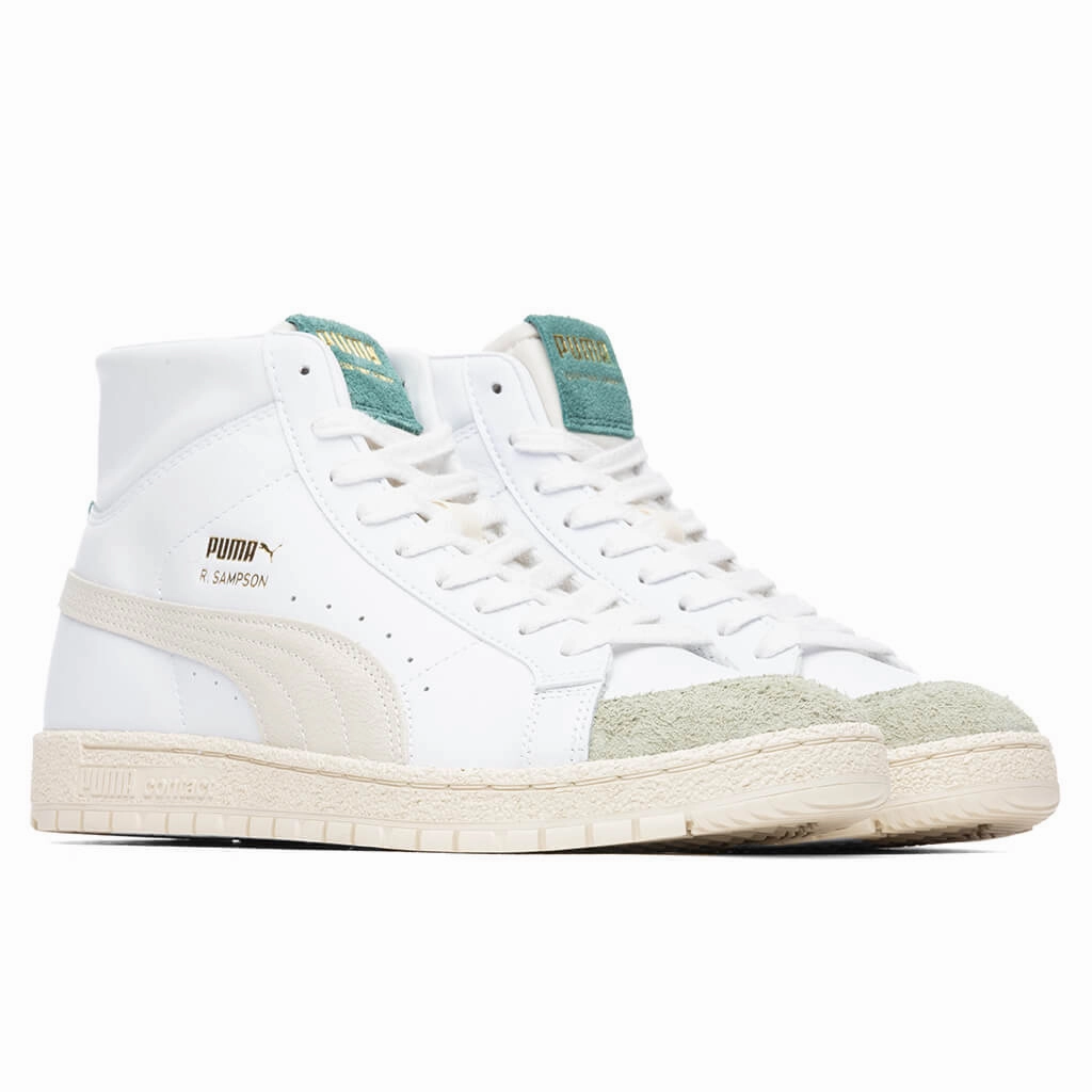 Earthbrake Ralph Sampson 70 Mid - Eggnog/White Puma Stripe Logo Trainers
